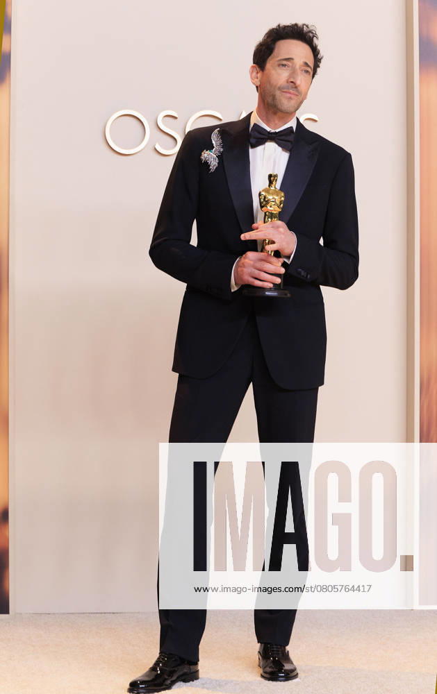 Adrien Brody, winner of the Best Actor in a Leading Role award for â€oeThe Brutalistâ€Â, poses in the press room of the 97th Annual Academy Awards on Sunday March 2, 2025 at the Dolby Theater in Hollywood, California. BURT HARRIS BNS PI Hollywood USA - ZUMAp124 20250302_zaa_p124_381
