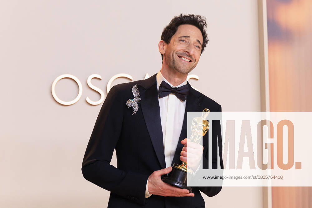 Adrien Brody, winner of the Best Actor in a Leading Role award for â€oeThe Brutalistâ€Â, poses in the press room of the 97th Annual Academy Awards on Sunday March 2, 2025 at the Dolby Theater in Hollywood, California. BURT HARRIS BNS PI Hollywood USA - ZUMAp124 20250302_zaa_p124_382