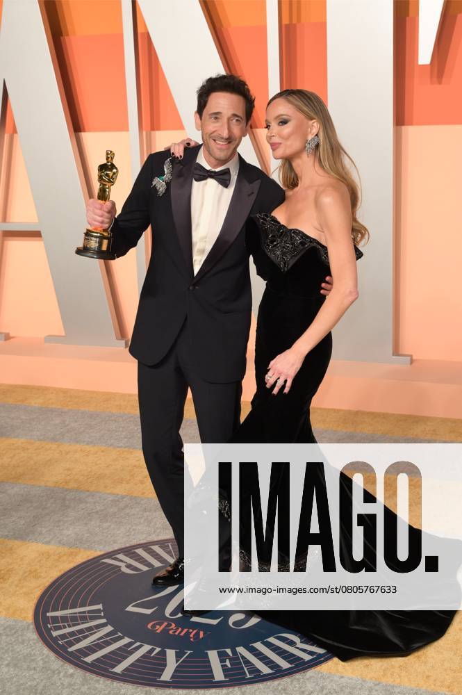 Vanity Fair Oscar Party 2025 - Los Angeles, USA Los Angeles, CA. 02MAR2025: Adrien Brody & Georgina Chapman at the Vanity Fair Oscar Party. Los Angeles CA USA