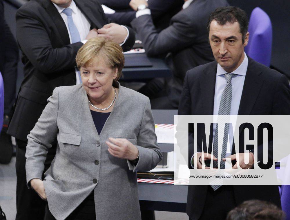 Chancellor Angela Merkel Cem Özdemir Alliance 90 the Greens Germany Berlin German Bundestag Constituent Meeting the newly elected German Bundestag Participation BPR Stein Meier and BK in Merkel 24 10 2017