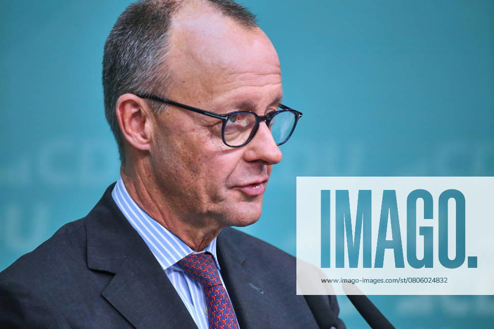 Konrad Adenauer Haus Press conference after CDU committee meeting Party leader Friedrich Merz