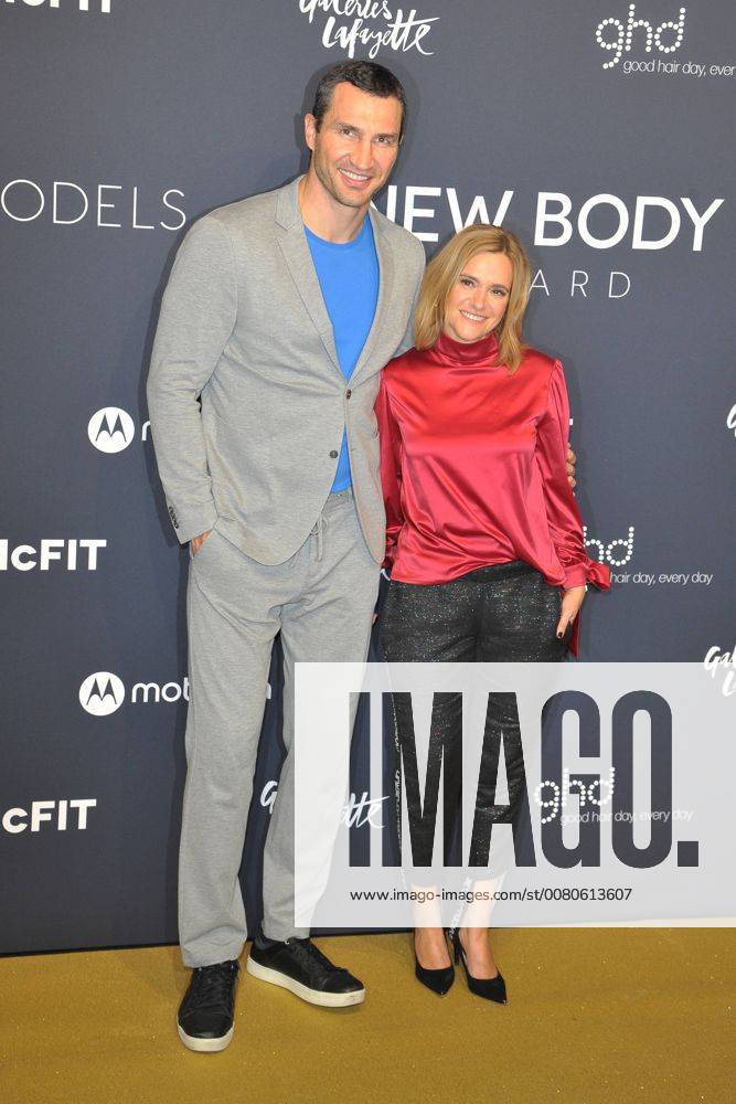 Box Icon Wladimir Klitschko CEO McFit Models Anja Tillack Arrival McFit Models Europe largest Award the sporty People with the New Body Award in Tempodrom in Berlin at 26 10 2017