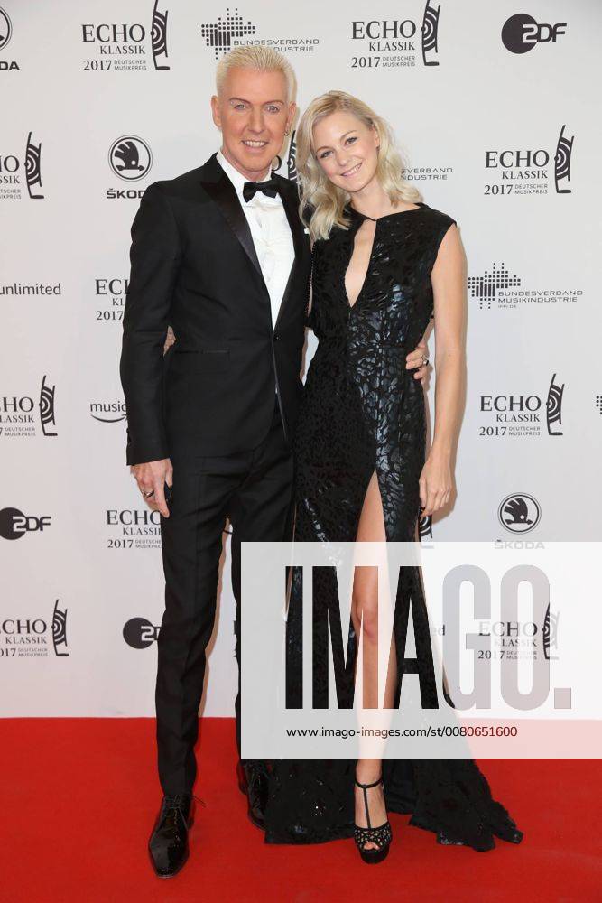 Hamburg H P Baxxter with Lysa Geller Echo Classical 2017 award Ceremony in the Elbphilharmonie in Hamburg at 29 10 2017