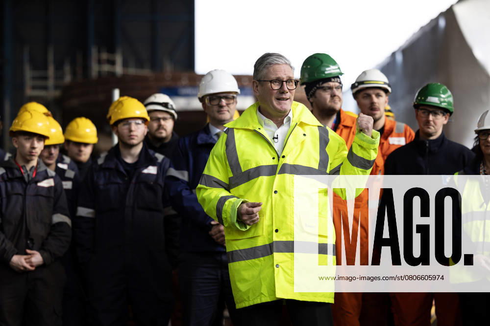 Prime Minister Keir Starmer visits Cammell Laird 06 03 2025. Birkenhead, United Kingdom. Prime Minister Keir Starmer visits Cammell Laird., Credit:Lauren Hurley Avalon United Kingdom, Birkenhead, Birkenhead, 10 Downing Street