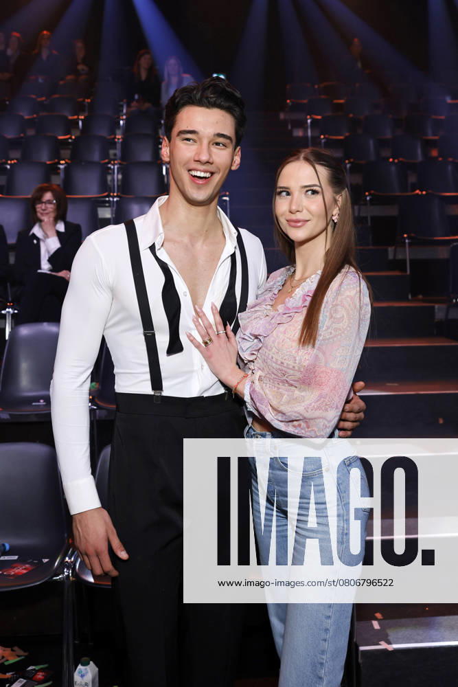 Professional golfer Diego Pooth and his girlfriend model Louisa Büscher at the 18th season of the RTL dance show Lets Dance in the Coloneum Cologne, 07 03 2025 NRW Germany
