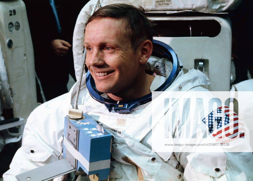 Astronaut Neil Armstrong while training for the Apollo 11 lunar landing mission. April 18,1969, Houston, Texas