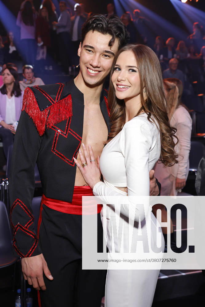 Professional golfer Diego Pooth and his girlfriend model Louisa Büscher at the 18th season of the RTL dance show Lets Dance at the Coloneum Cologne, 14 03 2025 NRW Germany