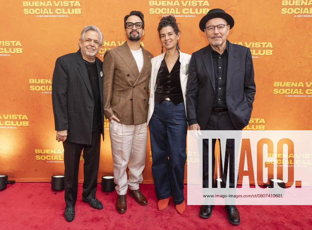 Luis A. Miranda Jr, Lin-Manuel Miranda, Quiara Alegria Hudes and Ruben Blades attend Buena Vista Social Club Broadway musical opening night at Gerald Schoenfeld Theatre in New York on March 19, 2025 New York USA - ZUMAr339 20250319_znp_r339_113