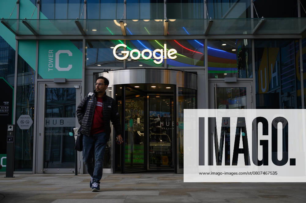 Daily Life In Warsaw. A man walks past the entrance of the Google headquarters in Warsaw, Poland, on March 21, 2025. Warsaw Poland