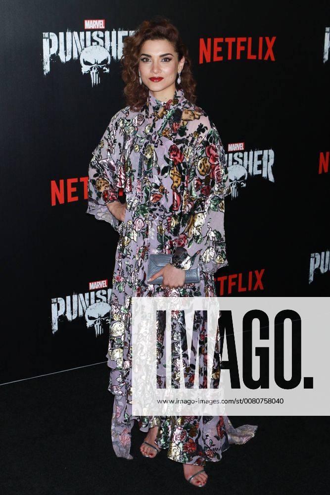 NEW YORK NY NOVEMBER 06 Amber Rose Revah at Marvel s The Punisher New York premiere at AMC Loews 34th Street 14 theater on November 6 2017 in New York City