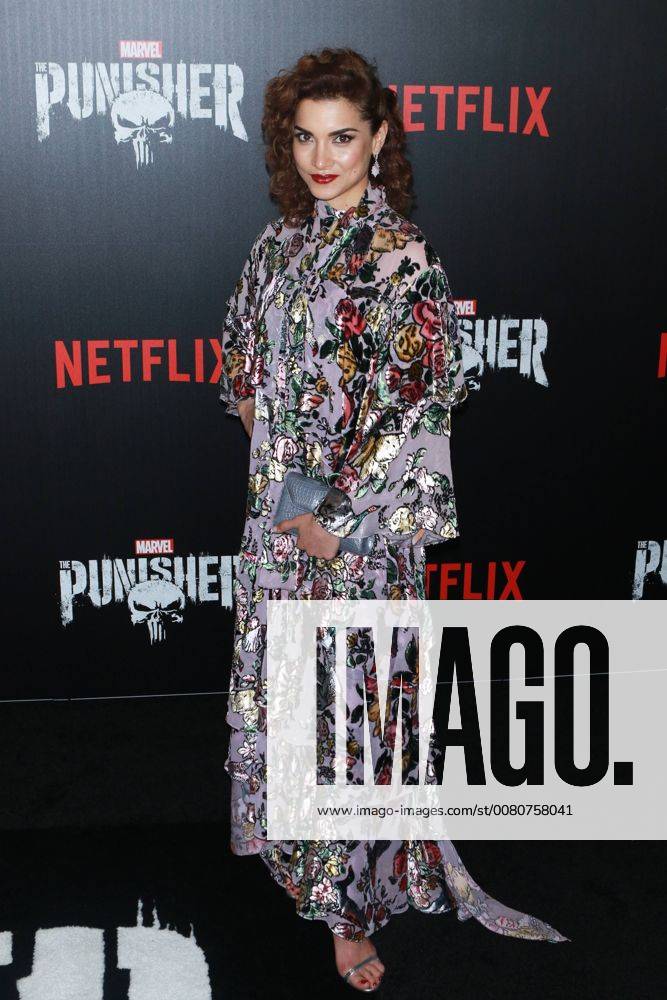 NEW YORK NY NOVEMBER 06 Amber Rose Revah at Marvel s The Punisher New York premiere at AMC Loews 34th Street 14 theater on November 6 2017 in New York City