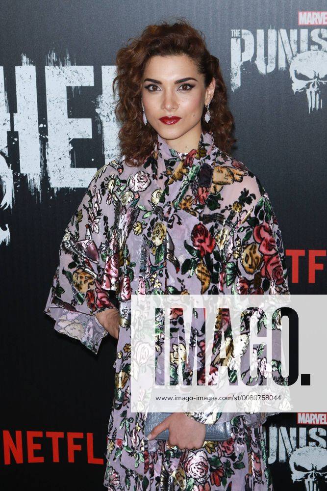 NEW YORK NY NOVEMBER 06 Amber Rose Revah at Marvel s The Punisher New York premiere at AMC Loews 34th Street 14 theater on November 6 2017 in New York City