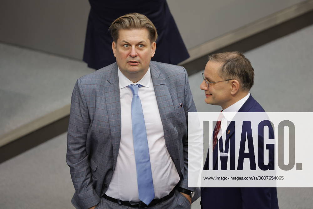 AfD parliamentary group, Dr Maximilian Eugen Krah, Tino Chrupalla, Germany, Berlin, Reichstag, 25 March 2025 1 sitting , Opening of the sitting by the Old President