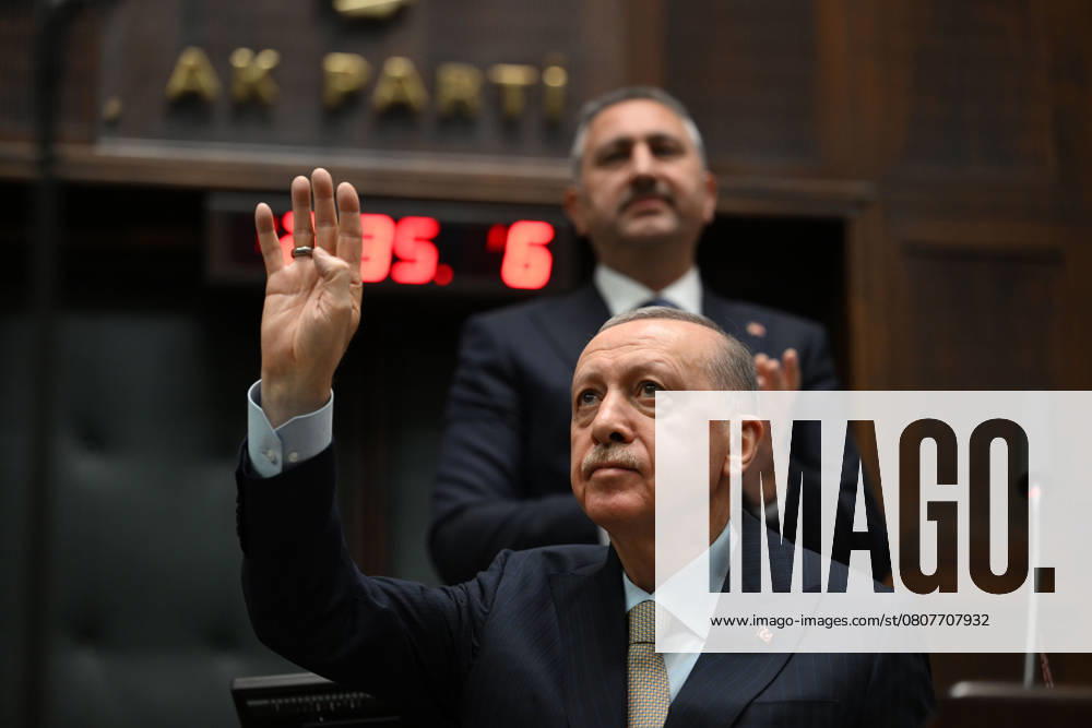Turkish President Recep Tayyip Erdogan speaks at his ruling Justice and Development Party s (AKP) parliamentary group meeting, in Ankara, on March 26, 2025. (Depo Photos)