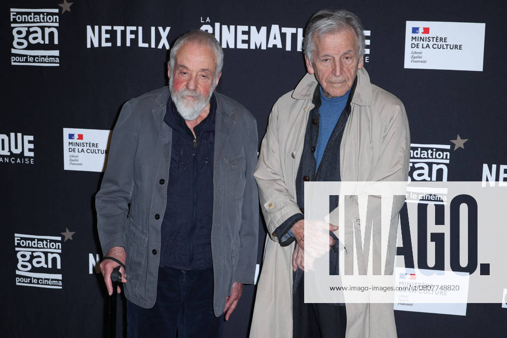Deux Soeurs Premiere - Paris Mike Leigh and Costa Gavras attend Deux Soeurs Premiere at the Cinematheque on March 26, 2025 in Paris, France. Photo by Jerome Dominé ABACAPRESS.COM