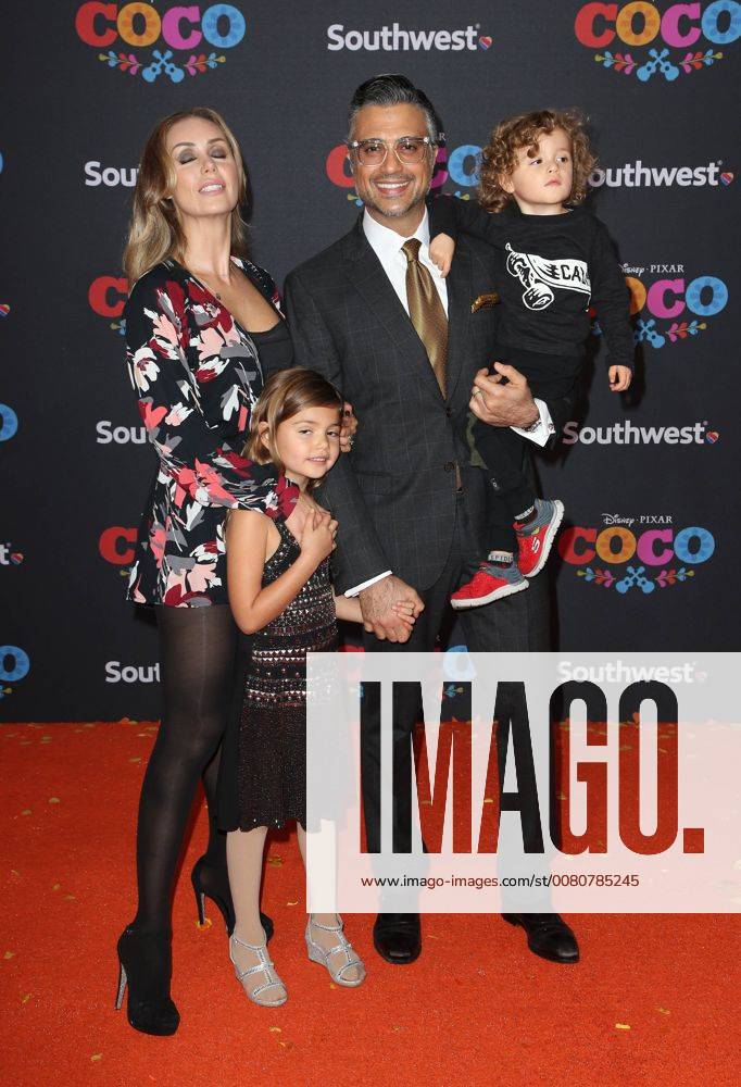 HOLLYWOOD CA NOVEMBER 8 Jaime Camil Heidi Balvanera Elena Camil Jaime III Camil at The U S Premiere of Disney Pixar s Coco at the El Capitan Theatre in Hollywood California on November 8 2017