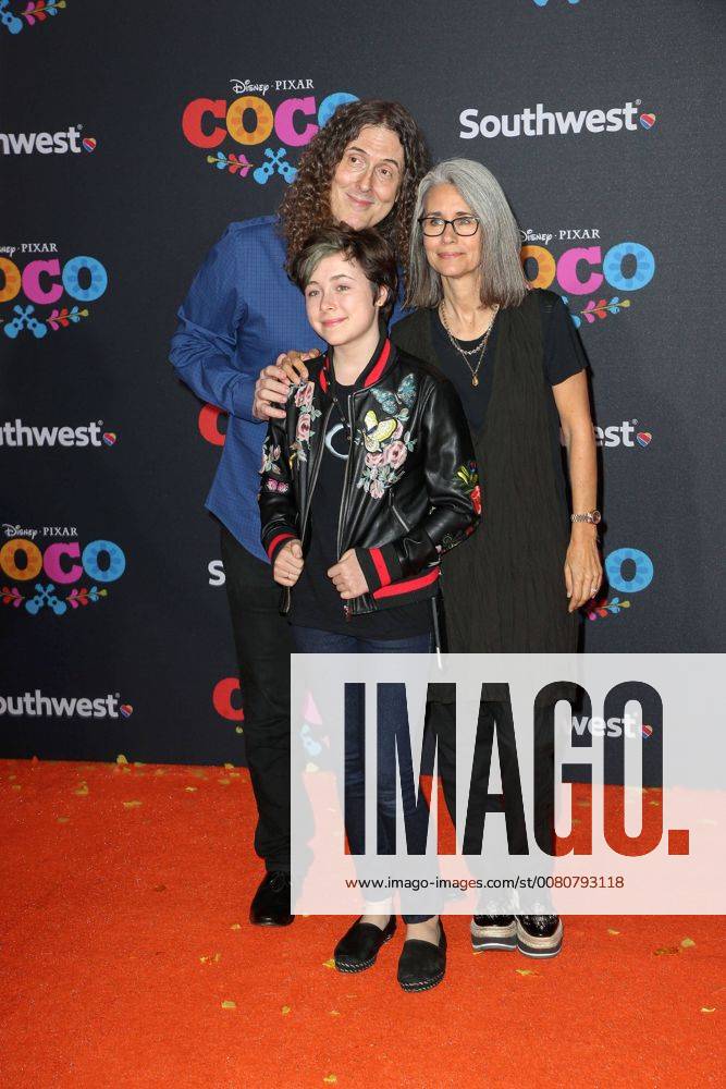 Weird Al Yankovic with his Wife Suzanne Krajewski and Daughter Nina Yankovic at the Coco Film Premiere at 8 11 2017 in Los Angeles Disney Pixar S Coco Fimpremiere in Los Angeles 2017