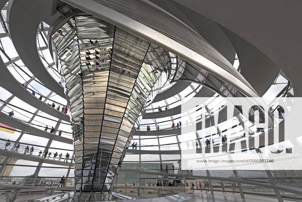 In the Reichstag dome Berlin Germany Europe