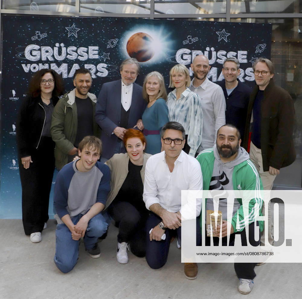 Katrin Mersmann, Cem Ali Gueltekin, Michael Wittenborn, Heidi Kriegeskotte, Anette Unger, Sven Rudat, Sebastian Grusnick, Thomas Moeller, Jona Volkmann, Sarah Winkenstette, Alexander Geisselmann, Kailas Mahadevan as guests on the red carpet at the movie premiere Gruesse vom Mars at Zeise Cinemas on 02 04 2025 in Hamburg Hamburg Germany