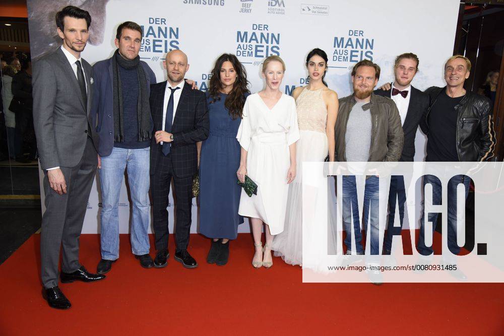 Sabin Tambrea Felix Randau Juergen Vogel Violetta Schurawlow Susanne WUEST Anna F Axel Stone Martin Augustin Schneider André M Hennicke at the public premiere from the Man out the Ice in Zoo Palace in Berlin at 21 11 2017