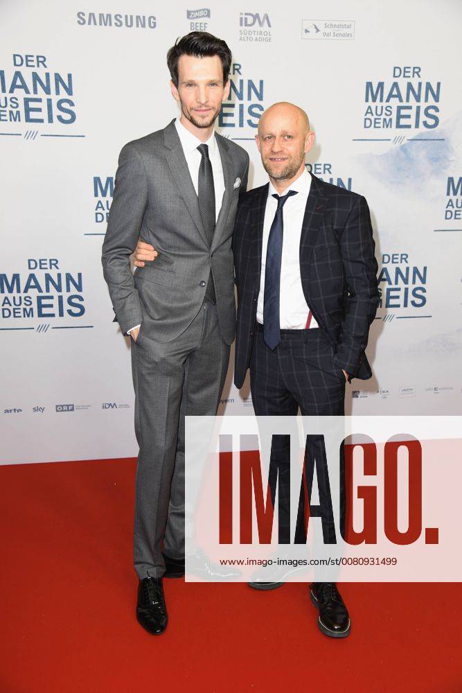 Sabin Tambrea Juergen Vogel at the public premiere from the Man out the Ice in Zoo Palace in Berlin at 21 11 2017