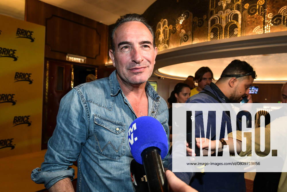Preview of the film Brice de Nice in Paris FA French actor Jean Dujardin speaks to the press after a photo-call for the film Brice de Nice at the Grand Rex Cinema in Paris, on April 6, 2025. Photo by Firas Abdullah ABACAPRESS.COM Paris Ile-de-France France