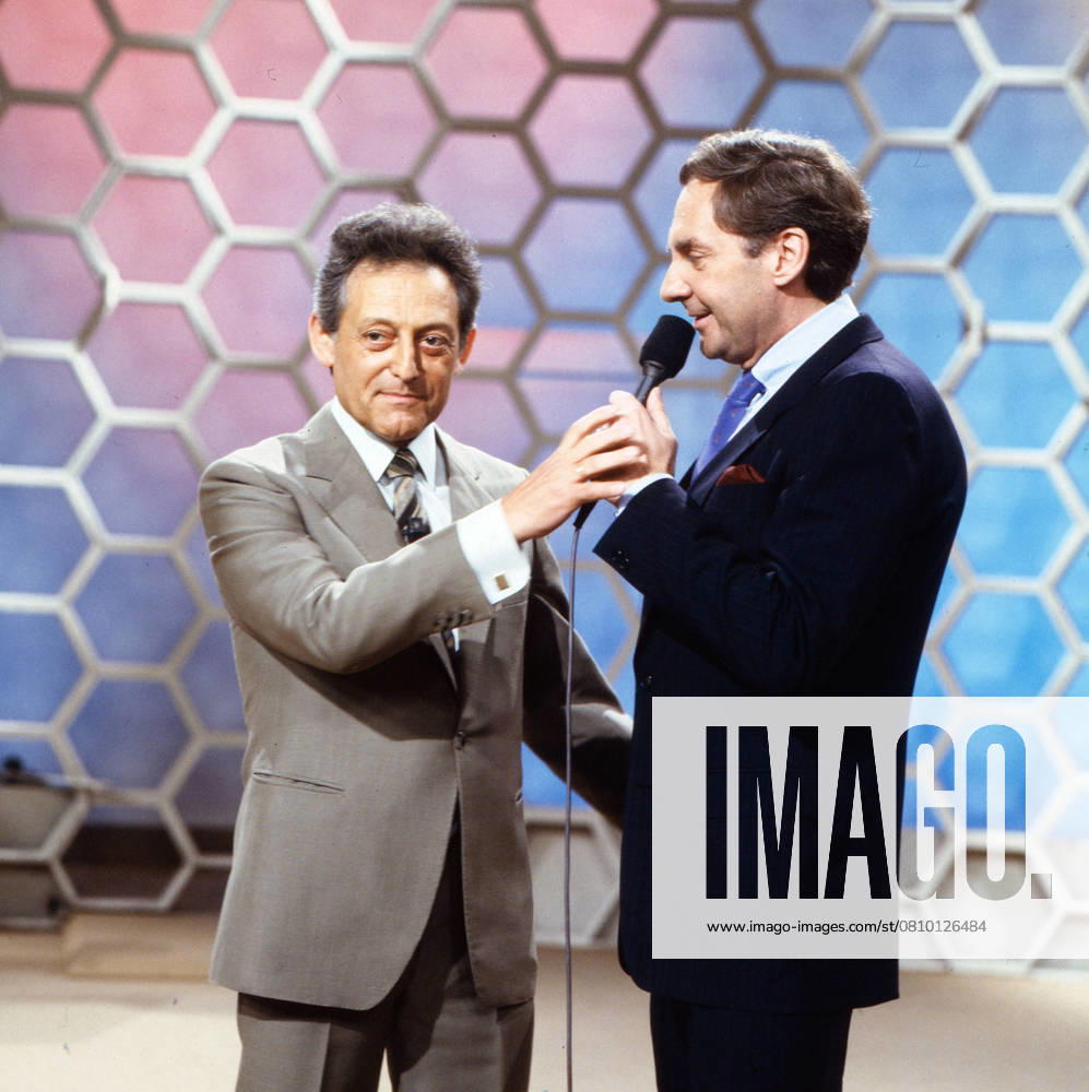 Dalli Dalli Dalli Dalli, Ratesendung mit Moderator Hans Rosenthal, mit Harald Juhnke, einem Showact der 100. Sendung vom 16. April 1981., München Bayern Deutschland