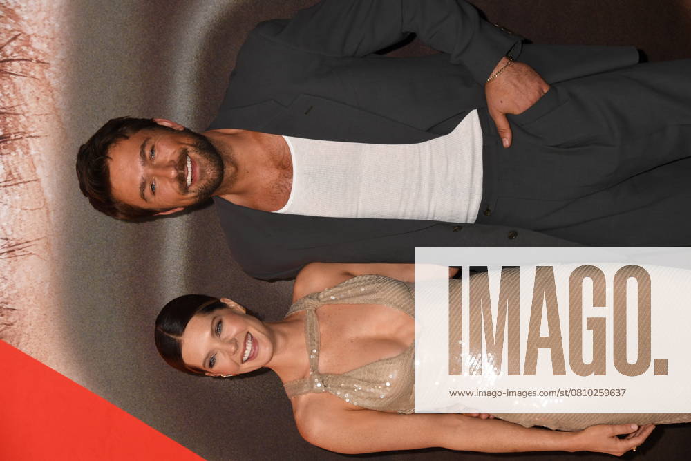 HOLLYWOOD, CALIFORNIA - APRIL 08: Meghann Fahy & Brandon Sklenar attends Universal Pictures presents the premiere of Drop at TCL Chinese Theatre on April 08, 2025 in Hollywood, California.