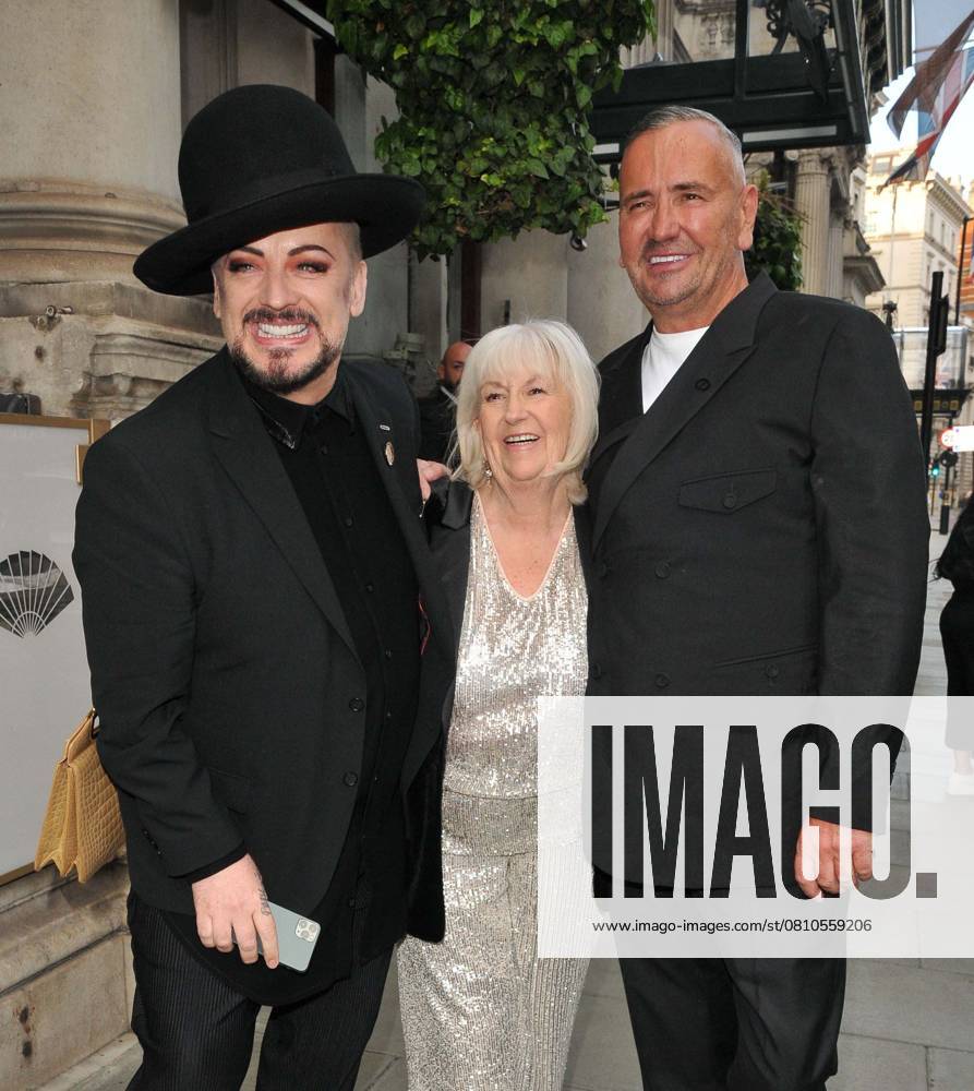 Fat Tony s I Don t Take Requests new book launch party Boy George, Dawn Marnoch and Fat Tony at the Fat Tony s I Don t Take Requests new book launch party, The Aubrey, Knightsbridge, on Wednesday 25 May 2022 in London, England, UK. CAP CAN CAN London UK Great Britain