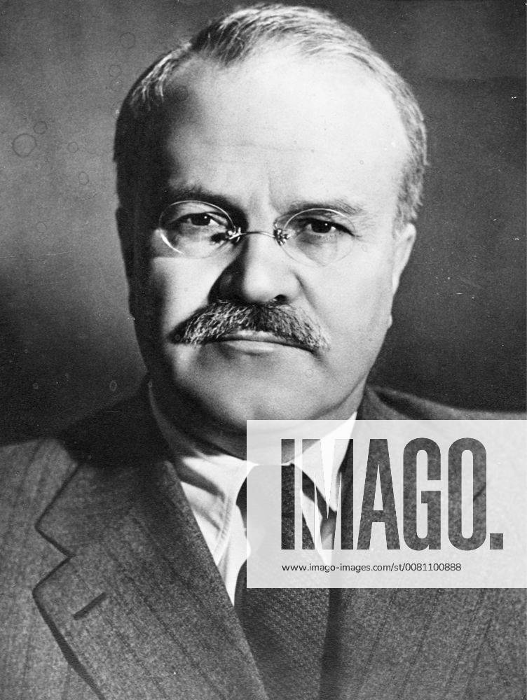 New Members of the Academy of Sciences of the USSR. Vyacheslav Molotov, Vice Chairman of the Council of Ministers of the USSR, Minister for Foreign Affairs of the USSR, Honorary Member USSR Academy of Sciences. Elected for his outstanding merits in furthering the Marxist Leninist science on society, the state and international relations, and for his exceptional merits in the up building and strengthening of the Soviet state. December 1946 Supplied By: SCRSS - Society for Co-operation in Russian & Soviet Studies, Russia Federation