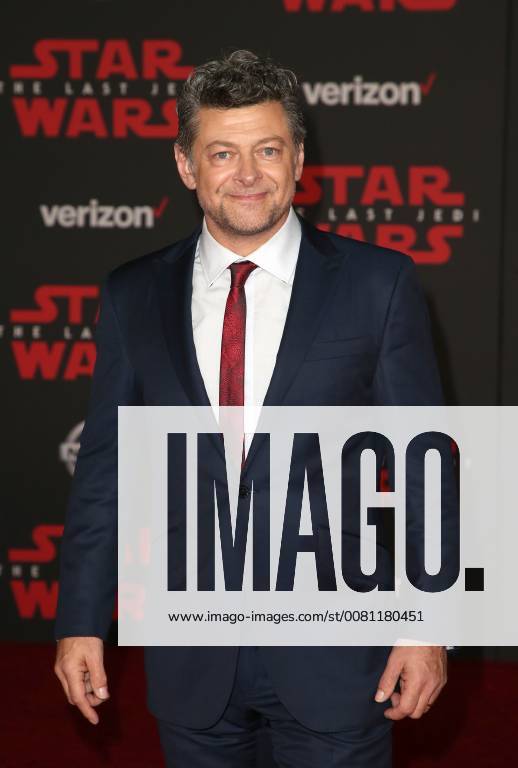 LOS ANGELES, CA - DECEMBER 9: Andy Serkis, at Premiere Of Disney Pictures And Lucasfilm s Star Wars: The Last Jedi at Shrine Auditorium in Los Angeles, California on December 9, 2017.