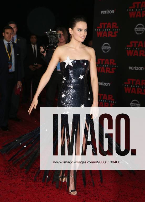 LOS ANGELES, CA - DECEMBER 9: Daisy Ridley, at Premiere Of Disney Pictures And Lucasfilm s Star Wars: The Last Jedi at Shrine Auditorium in Los Angeles, California on December 9, 2017.