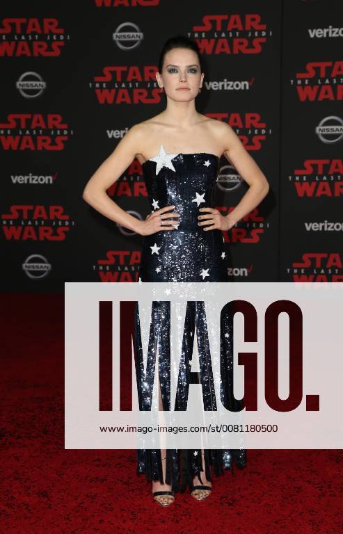 LOS ANGELES, CA - DECEMBER 9: Daisy Ridley, at Premiere Of Disney Pictures And Lucasfilm s Star Wars: The Last Jedi at Shrine Auditorium in Los Angeles, California on December 9, 2017.