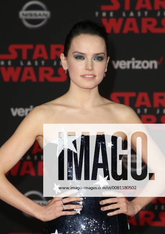 LOS ANGELES, CA - DECEMBER 9: Daisy Ridley, at Premiere Of Disney Pictures And Lucasfilm s Star Wars: The Last Jedi at Shrine Auditorium in Los Angeles, California on December 9, 2017.