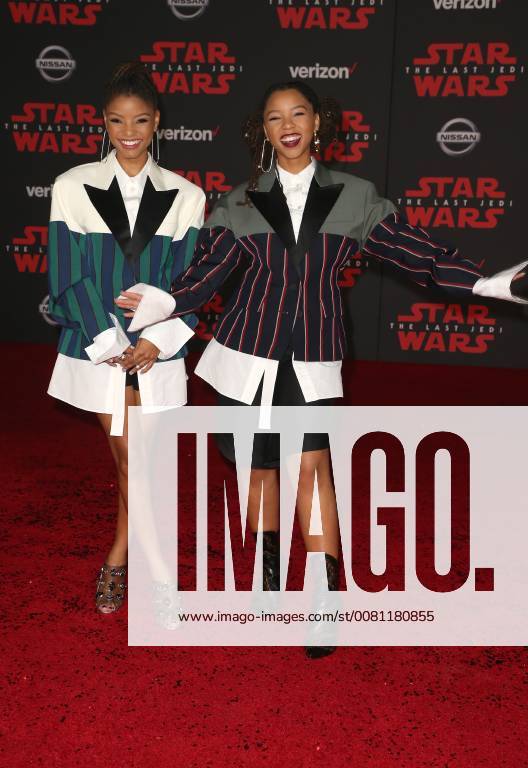 LOS ANGELES, CA - DECEMBER 9: Halle Bailey, Chloe Bailey, at Premiere Of Disney Pictures And Lucasfilm s Star Wars: The Last Jedi at Shrine Auditorium in Los Angeles, California on December 9, 2017.