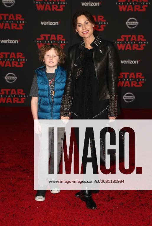 LOS ANGELES, CA - DECEMBER 9: Minnie Driver, Henry Driver, at Premiere Of Disney Pictures And Lucasfilm s Star Wars: The Last Jedi at Shrine Auditorium in Los Angeles, California on December 9, 2017.