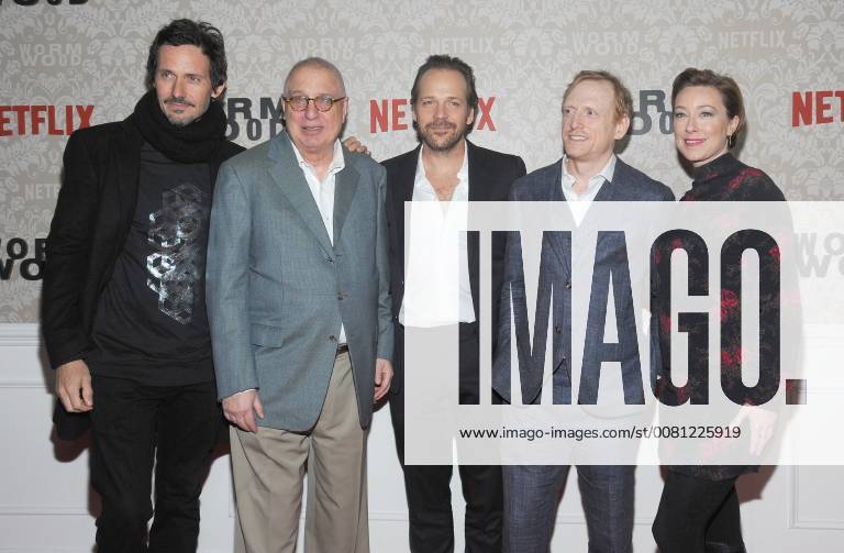 NEW YORK, NY - DECEMBER 12: Christian Camargo, Errol Morris, Peter Sarsgaard, Scott Shepherd and Molly Parker attend the Wormwood New York premiere at The Campbell on December 12, 2017 in New York City.