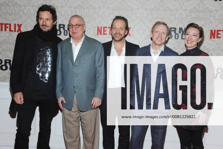 NEW YORK, NY - DECEMBER 12: Christian Camargo, Errol Morris, Peter Sarsgaard, Scott Shepherd and Molly Parker attend the Wormwood New York premiere at The Campbell on December 12, 2017 in New York City.