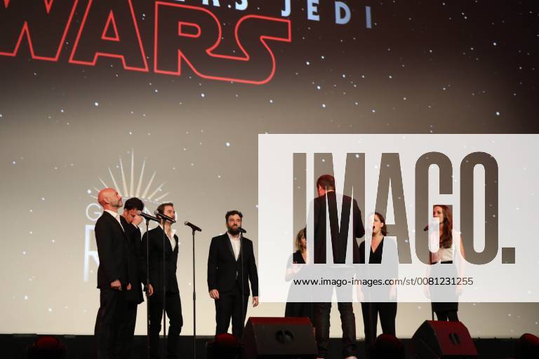 Chanteurs reprenant les musiques du film star wars a cappella NEWS: Avant premiere Star Wars Les derniers Jedi au Grand Rex - Paris - 13 12 2017 CleaCastel Panoramic