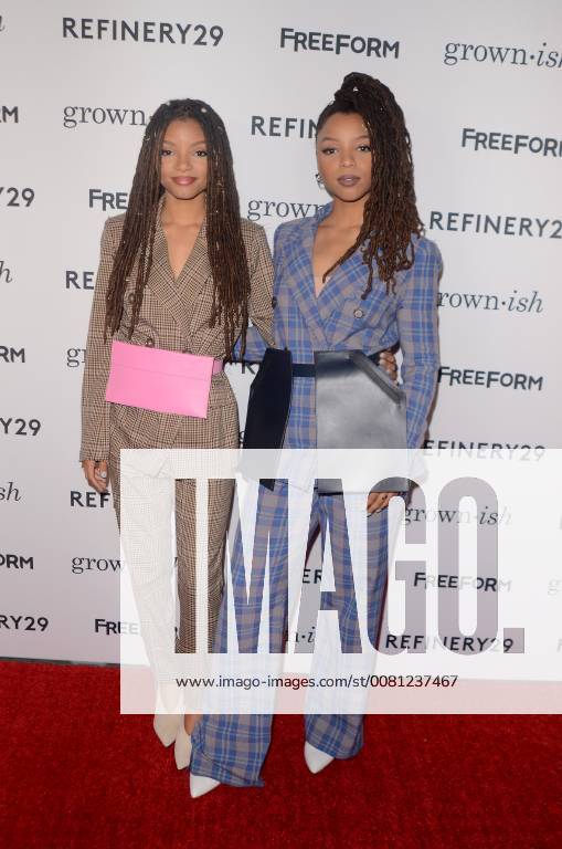 HOLLYWOOD, CA - DECEMBER 13: Halle Bailey, Chloe Bailey at the Grown-ish Premiere at Lure Nightclub in Hollywood, California on December 13, 2017.