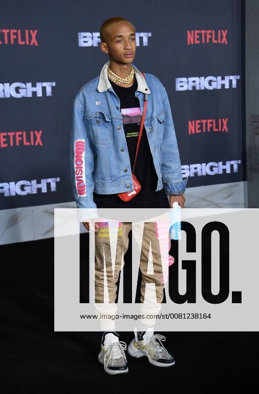Actor Jaden Smith attends the premiere of the sci-fi motion picture thriller Bright at the Regency Village Theatre in the Westwood section of Los Angeles on December 13, 2017. Storyline: Set in a world where mystical creatures live side by side with humans. A human cop is forced to work with an Orc to find a weapon everyone is prepared to kill for. LAP2017121395 JIMxRUYMEN