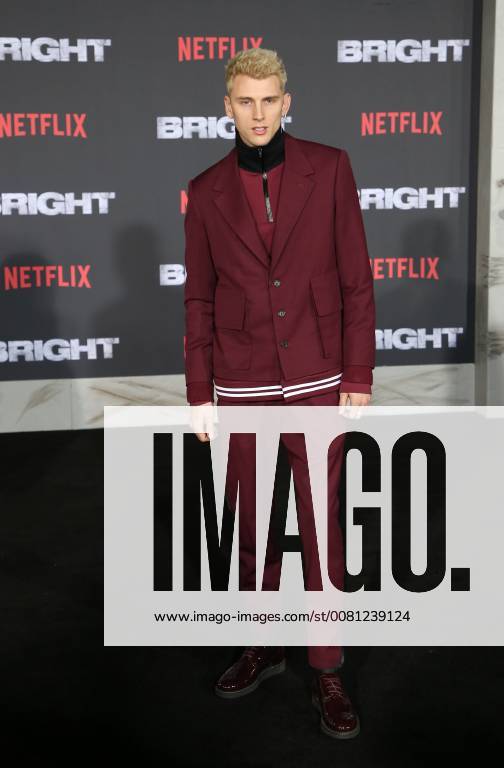 WESTWOOD, CA - DECEMBER 13: Machine Gun Kelly, at Premiere Of Netflix s Bright at The Regency Village Theatre, In Hollywood, California on December 13, 2017.