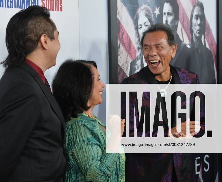 Cast member Wes Studi (R) and his wife Maura Dhu Studi and son Kholan Studi attend the premiere of the motion picture western Hostiles at the Academy of Motion Picture Arts & Sciences in Beverly Hills, California on December 14, 2017. Storyline: In 1892, a legendary Army captain reluctantly agrees to escort a Cheyenne chief and his family through dangerous territory. LAP2017121421 JIMxRUYMEN