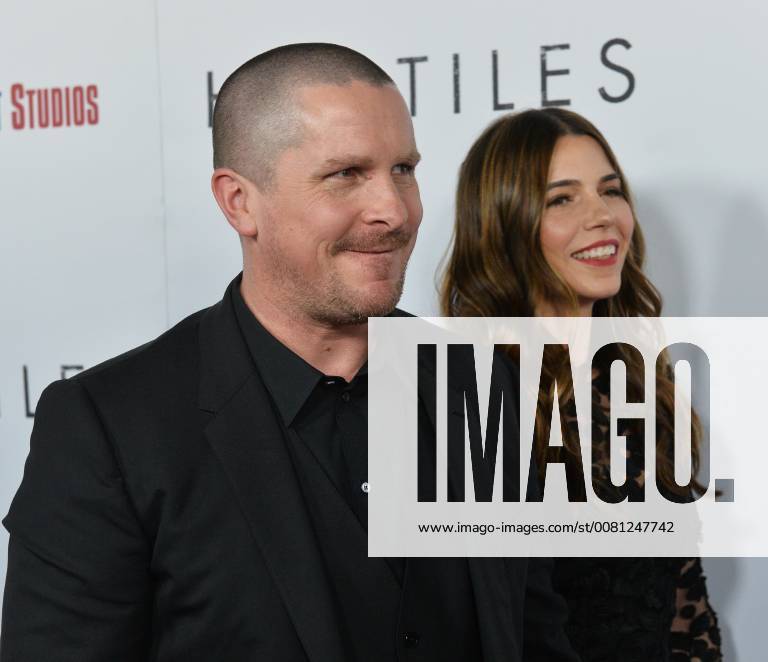Cast member Christian Bale and his wife Sibi Blazic attend the premiere of the motion picture western Hostiles at the Academy of Motion Picture Arts & Sciences in Beverly Hills, California on December 14, 2017. Storyline: In 1892, a legendary Army captain reluctantly agrees to escort a Cheyenne chief and his family through dangerous territory. LAP2017121424 JIMxRUYMEN