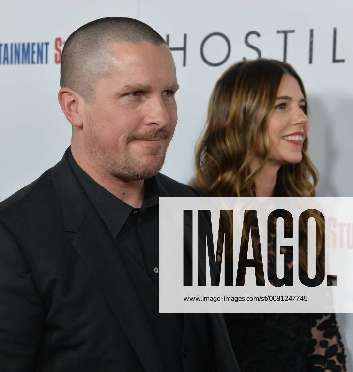 Cast member Christian Bale and his wife Sibi Blazic attend the premiere of the motion picture western Hostiles at the Academy of Motion Picture Arts & Sciences in Beverly Hills, California on December 14, 2017. Storyline: In 1892, a legendary Army captain reluctantly agrees to escort a Cheyenne chief and his family through dangerous territory. LAP2017121427 JIMxRUYMEN