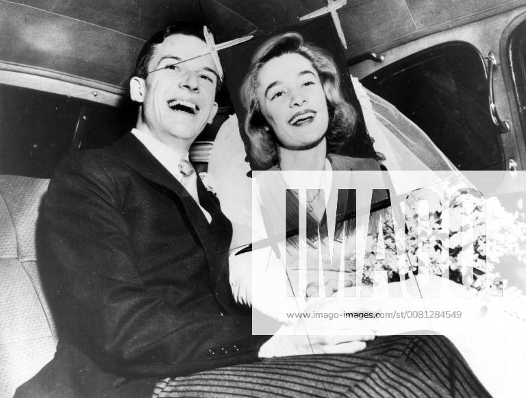 Mrs Margaretta Fitler Murphy and Dr James Slater Murphy after their wedding. 11 December 1948, Philadelphia Pennsylvania United States