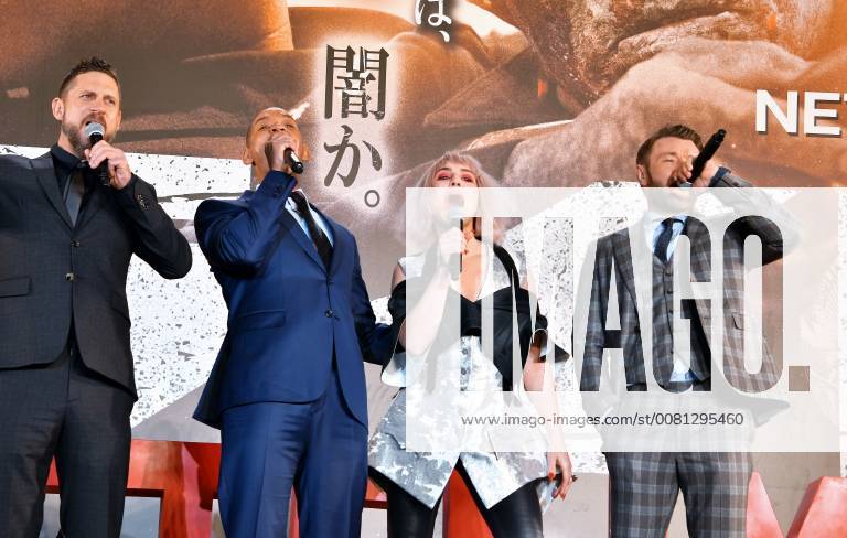 (L-R)Director David Ayer, actors Will Smith, Noomi Rapace and Joel Edgerton attend the Japan premier for the film Bright in Tokyo, Japan on December 19, 2017. TKP2017121905 KEIZOxMORI