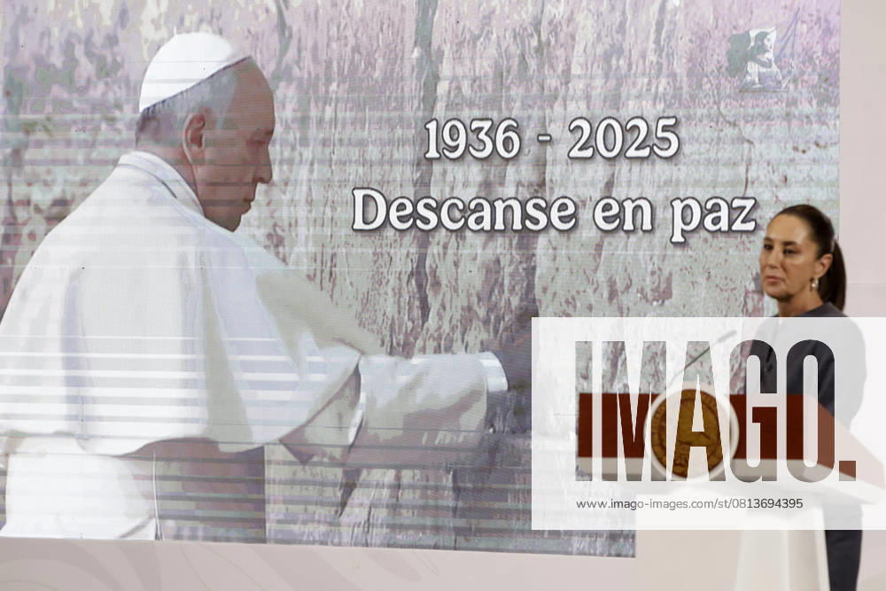 Mexican President, Claudia Sheinbaum Pardo announced during a press conference that Interior Minister, Rosa Icela Rodriguez will represent the Mexican Government at the state funeral of Pope Francis. on April 22, 2025 in Mexico City, Mexico. Mexico City Mexico - ZUMAe321 20250422_zia_e321_028