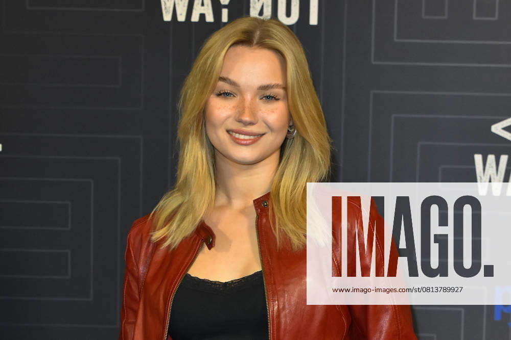 Julia Beautx German web video producer, influencer, actress guest on the blue carpet at the premiere of the Amazon Prime series The Way Out at Filmhaus on 22 04 2025 in Cologne NRW Germany