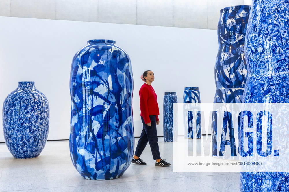 Expressions in Blue exhibition Blue urn group Vases by the UK artist Felicity Aylieff feature in an exhibition of her work, Expressions in Blue, at the Yorkshire Sculpture Park near Wakefield
